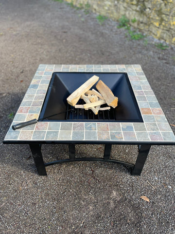 Steel & Ceramic Mosaic Square Fire Pit